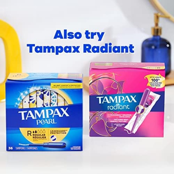 Tampax Pearl Tampons Super Plus Absorbency, with Leakguard Braid, Unscented - Image 8