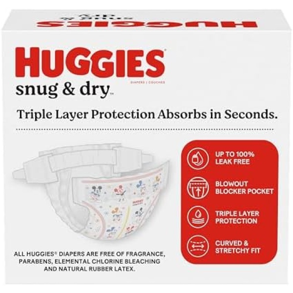 Huggies Size 3 Diapers, Snug & Dry Baby Diapers, Size 3 (16-28 lbs), 88 Count - Image 8