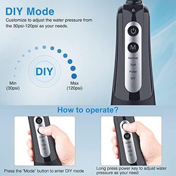 PECHAM Water Flosser Cordless Dental Pick for Teeth Clean, Professional Oral - Image 2