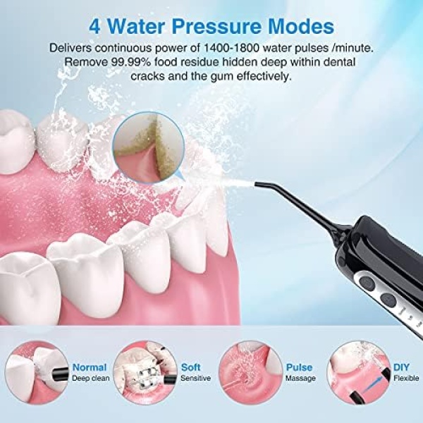 PECHAM Water Flosser Cordless Dental Pick for Teeth Clean, Professional Oral - Image 3