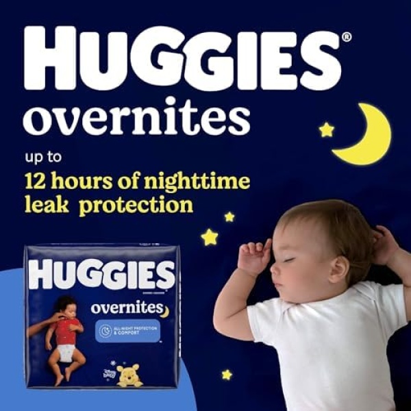Huggies Size 6 Overnites Baby Diapers: Overnight Diapers, Size 6 (35+ lbs), 84 - Image 3