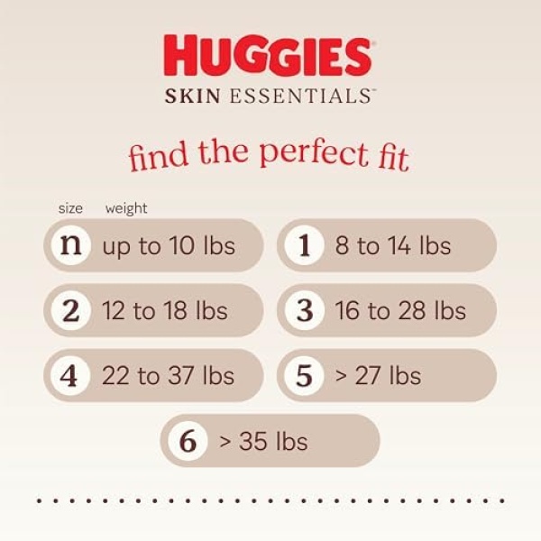 Huggies Size 1 Diapers, Skin Essentials Baby Diapers, Size 1 (8-14 lbs), 198 - Image 6