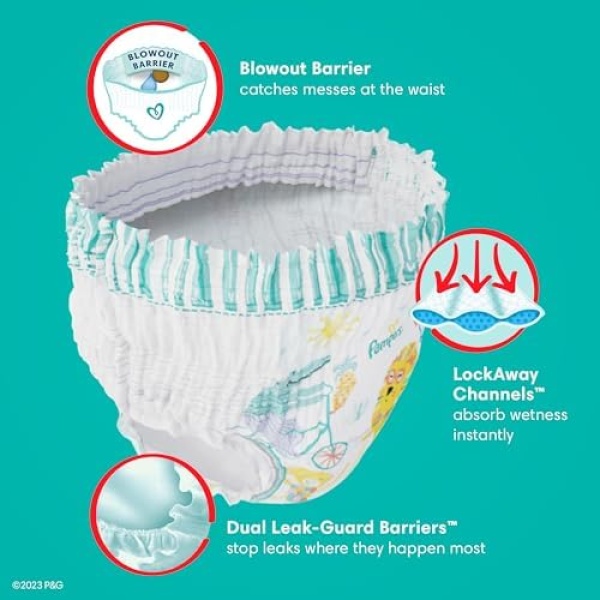 Pampers Cruisers 360 Diapers - Size 4, One Month Supply (144 Count), Pull-On - Image 7