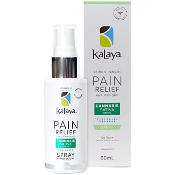 KaLaya Pain Relief Spray with Cannabis Sativa Seed Oil (60 mL) - Fast Acting