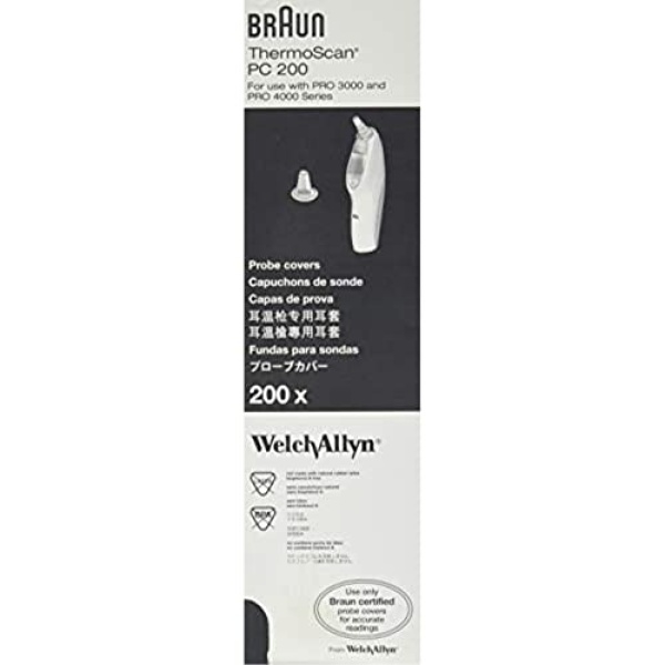 Braun PC 200 Probe Cover by Welch Allyn (Pack of 200)