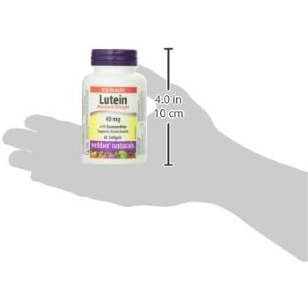Webber Naturals Lutein 40 mg with Zeaxanthin, Maximum Strength, 60 Softgels - Image 8