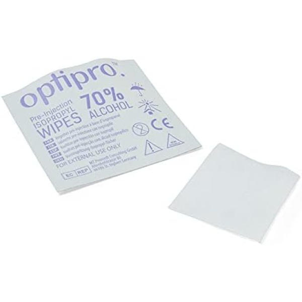 OptiPro Pre-Injection Wipes (x100) - Individually Wrapped Disposable Medical - Image 7