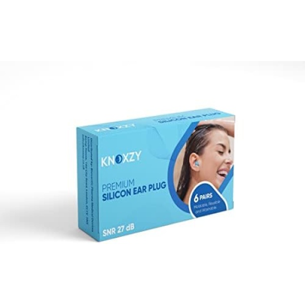 Knoxzy Silicone Ear Plugs for Sleeping Re-Usable Waterproof Noise Cancelling - Image 6