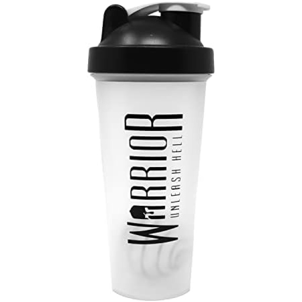 Warrior Protein Shaker Bottle, Includes Wire Mixball Blender – 600ml
