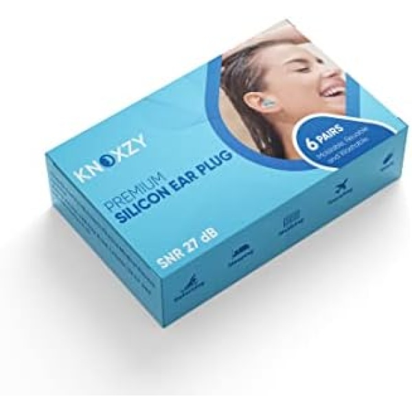 Knoxzy Silicone Ear Plugs for Sleeping Re-Usable Waterproof Noise Cancelling - Image 2