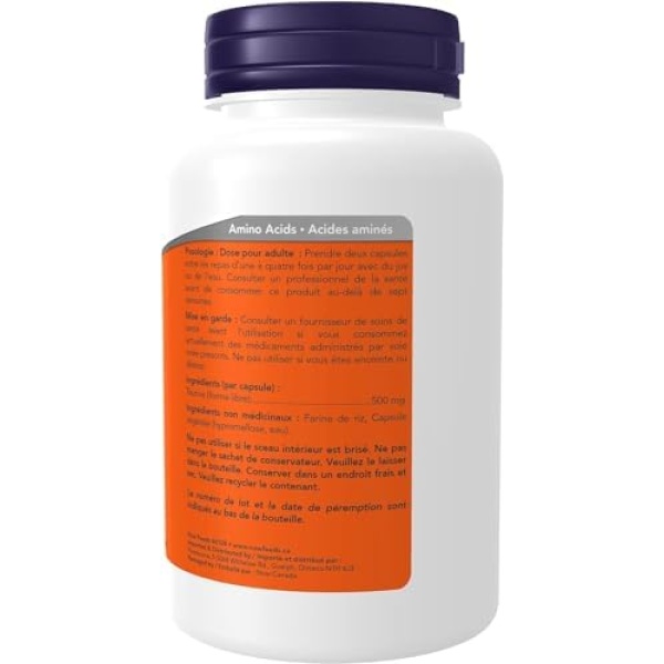 NOW - Taurine 500mg 100 Capsules - Image 2