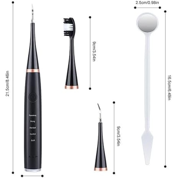 BESUNTEK IPX7 Waterproof Electric Tooth Cleaner with Mouth Mirror, Portable - Image 2