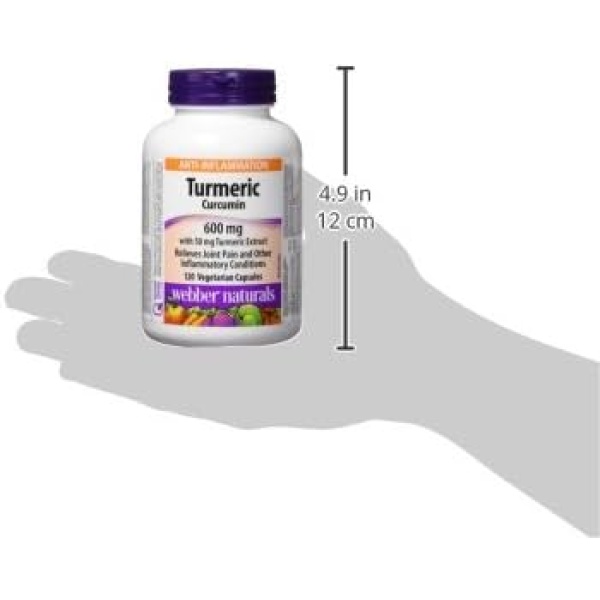 Webber Naturals Turmeric Curcumin, 3,050 mg of Raw Herb, 120 Capsules - Image 8