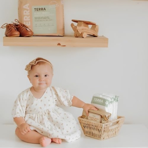 Terra Size 4 Diapers: 85% Plant-Based Diapers, Ultra-Soft & Chemical-Free for - Image 7