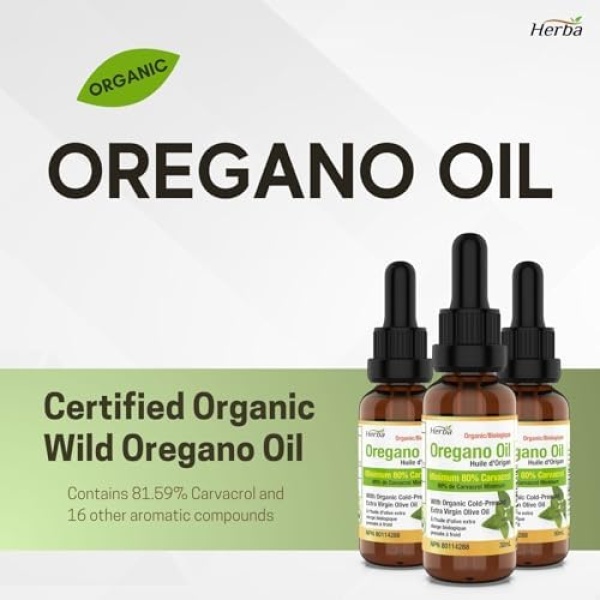 Herba Organic Oregano Oil Drops - 30ml (1 fl oz) | Certified Organic Wild Oil - Image 3