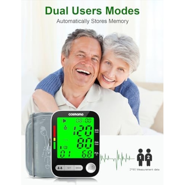 Blood Pressure Monitor, Automatic Arm Blood Pressure Monitors for Home Use, - Image 3