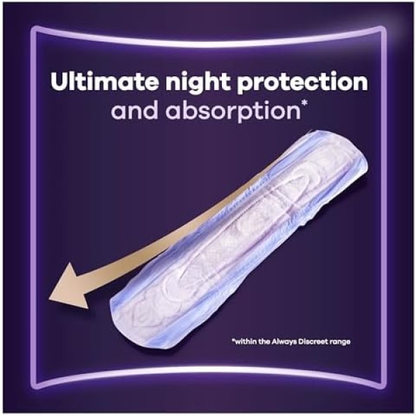 Always Discreet Incontinence Pads Women, Ultimate Night, Absorbency - Image 4