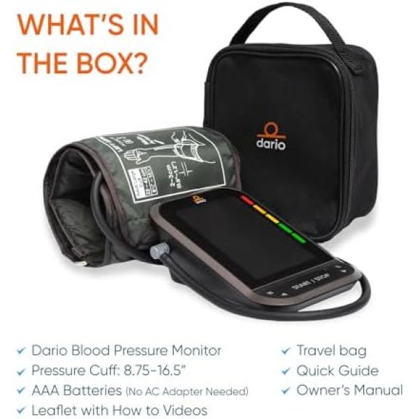Dario Blood Pressure Monitor for Home Use Gen2 Automatic Machine, LCD Backlit - Image 6