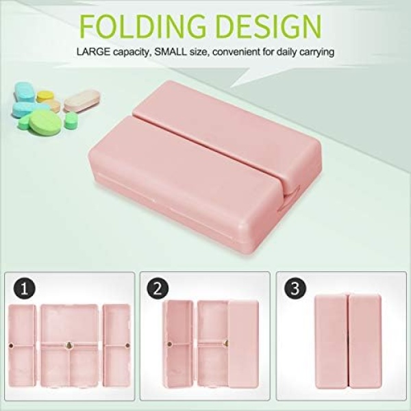 FYY Daily Pill Organizer, 7 Compartments Portable Travel Pill Case - Image 3