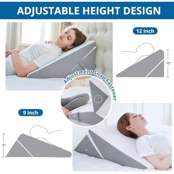 Sasttie Wedge Pillow for Sleeping, Adjustable Bed Wedge Pillow for After Surgery - Image 3