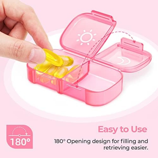 AUVON XL Weekly Pill Organizer 2 Times a Day, AM PM Pill Box 7 Day - Image 2