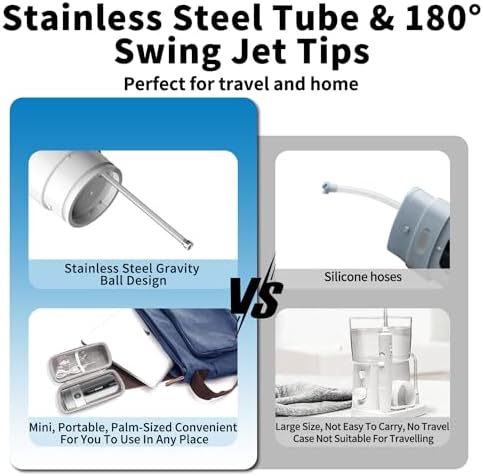 JIMOK Water Dental Flosser Cordless for Teeth Portable Oral Irrigator, 4modes - Image 2