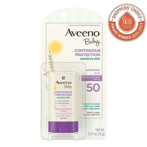 Aveeno Baby Continuous Protection Mineral Sunscreen Stick for Sensitive Skin - Image 2
