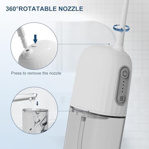 Geesoul Water Dental flosser for Teeth, Cordless Water Teeth Cleaner Picks with - Image 5