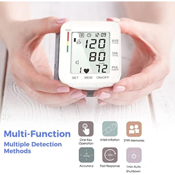 Wrist Blood Pressure Monitor Bp Monitor Large LCD Display Blood Pressure Machine - Image 3