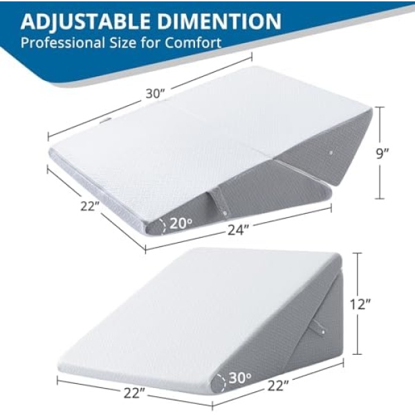 Sasttie Wedge Pillow for Sleeping, Adjustable Bed Wedge Pillow for After Surgery - Image 5