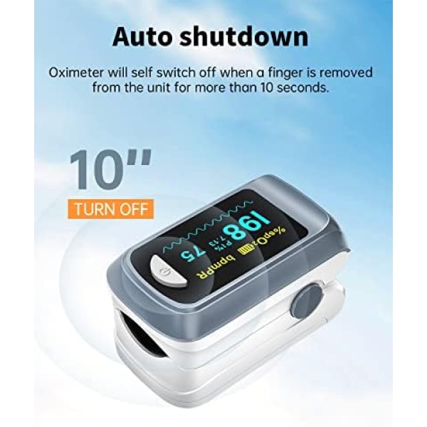 Fingertip Pulse Oximeter Blood Oxygen Saturation Monitor Pulse Ox, Heart Rate - Image 7