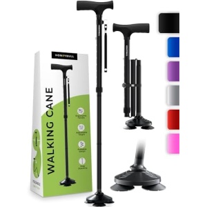 HONEYBULL Walking Cane for Men & Women - Foldable, Adjustable, Collapsible