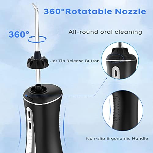 Skeufy Cordless Water Flosser Teeth Cleaner, 350ML Portable Oral Irrigator, 5 - Image 4
