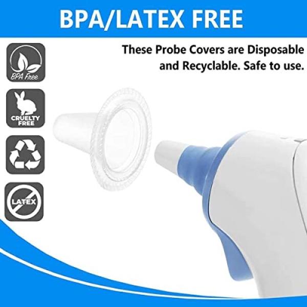 200 Counts Ear Thermometer Probe Covers, Disposable Refill Caps Lens Filters - Image 2