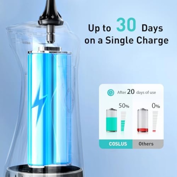 Water Dental Flosser Pick for Teeth: 4 Modes Cordless Portable 300ML Larger Tank - Image 8