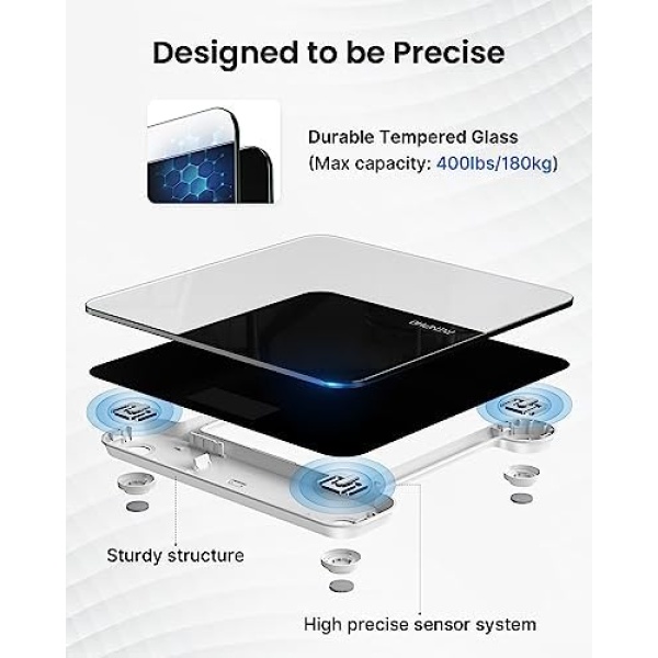 RENPHO Digital Bathroom Scales for Body Weight, Weighing Scale Electronic Bath - Image 2