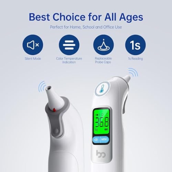 Infrared Ear Thermometer, Accuracy Health Care Therometer for Adults and Kids, - Image 4