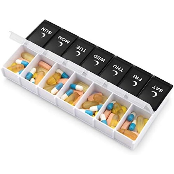 Large Pill Organizer 2 Times a Day, Weekly Box Per AM PM Case, Day Night - Image 5