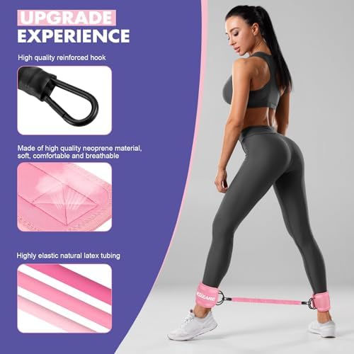 Resistance Bands Set with Ankle Straps, Glutes Workout Equipment, Ankle Bands - Image 3