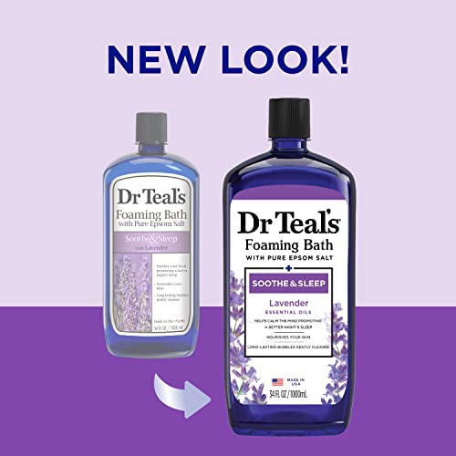 Dr Teal's Foaming Bath with Pure Epsom Salt, Soothe & Sleep with Lavender - Image 2