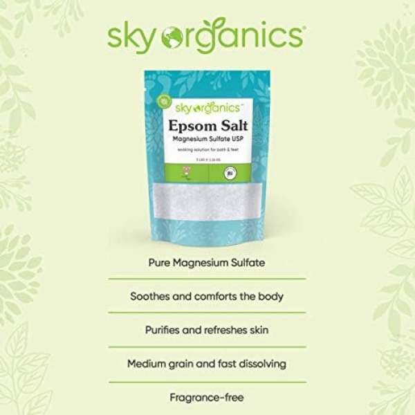 Sky Organics Epsom Salt - 100% Pure Magnesium Sulfate, USP Grade, Kosher - Image 4