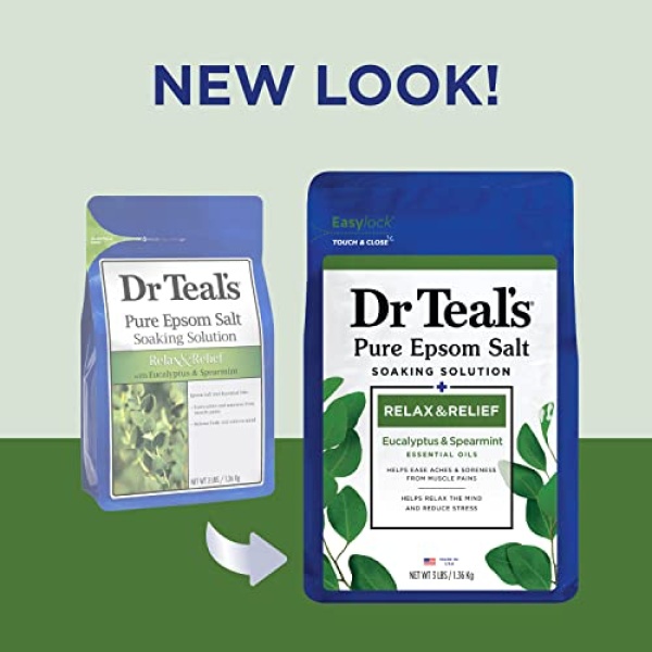 Dr Teal's Pure Epsom Salt, Relax & Relief With Eucalyptus And Spearmint, 3 lb - Image 2