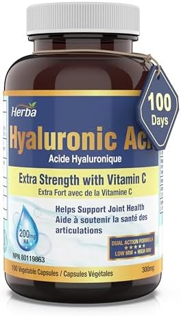 Herba Hyaluronic Acid Supplement 200mg - 100 Vegetable Capsules | Hyaluronic