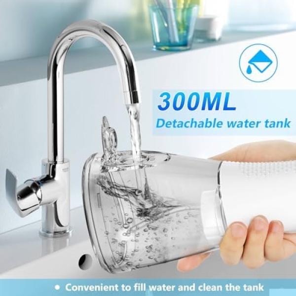 H2ofloss Water Dental Flosser Cordless, 300ML Rechargeable Oral Irrigator for - Image 5