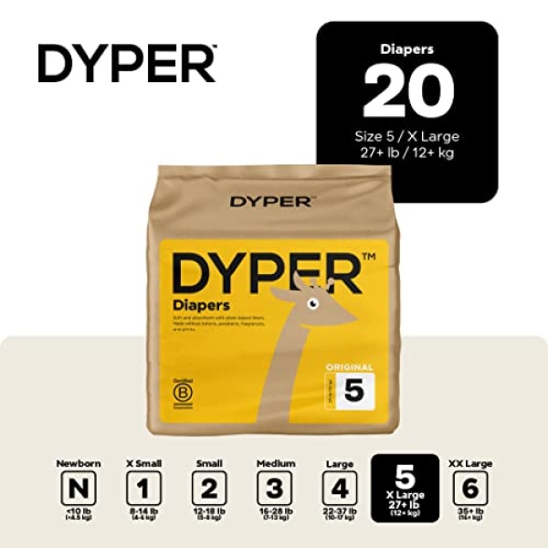 DYPER Viscose from Bamboo Baby Diapers Size 5 | Honest Ingredients | Cloth - Image 2