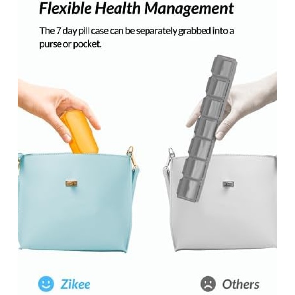 ZIKEE 7 Packs Extra Large Pill Organizer, Portable Pill Box 7 Day for Pocket - Image 3