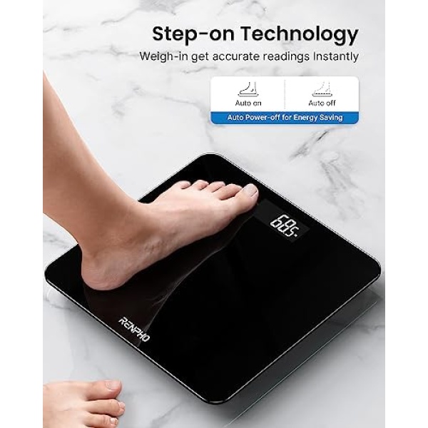 RENPHO Digital Bathroom Scales for Body Weight, Weighing Scale Electronic Bath - Image 4