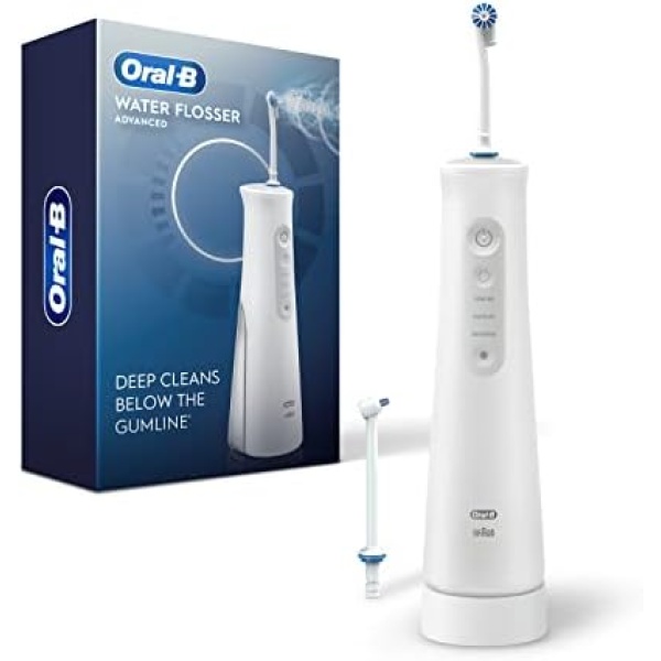 Oral B Water Flosser Advanced, Portable Oral Irrigator Handle with 2 Nozzles,