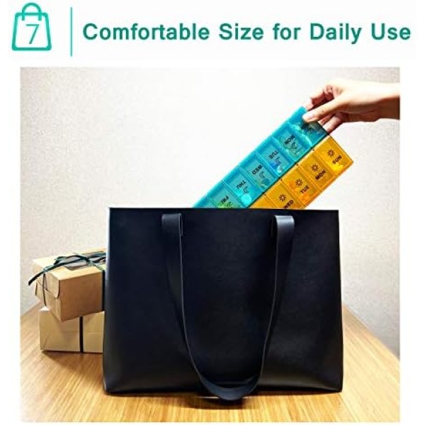 Mossime XL Large Daily Pill Container 2 Times a Day, Extra Jumbo 7 Day Big Pill - Image 7