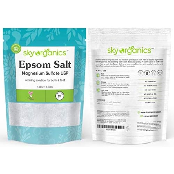 Sky Organics Epsom Salt - 100% Pure Magnesium Sulfate, USP Grade, Kosher - Image 8